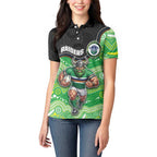 Custom Raiders Women Polo Shirt Viking Mascot With Aboriginal Indigenous