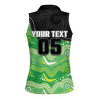 Custom Raiders Women Sleeveless Polo Shirt Viking Mascot With Aboriginal Indigenous