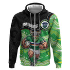 Custom Raiders Zip Hoodie Viking Mascot With Aboriginal Indigenous