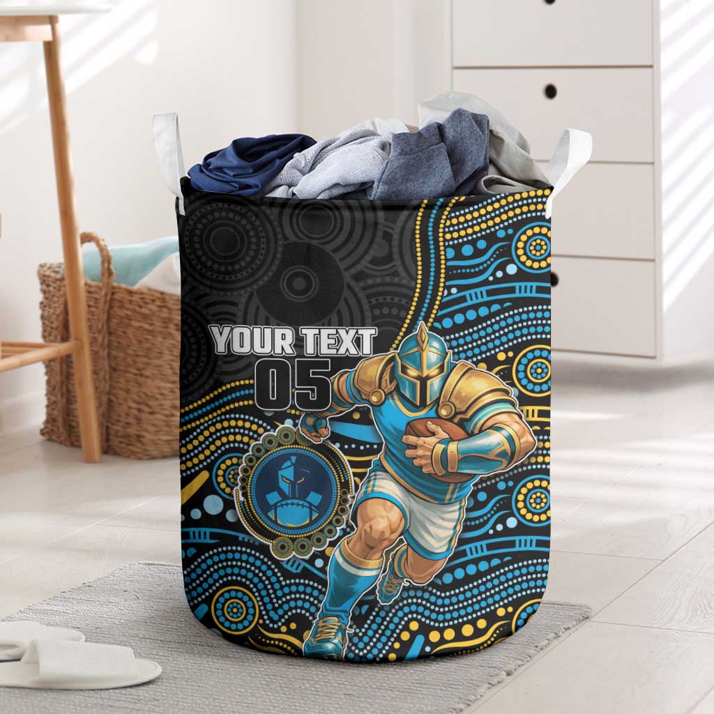 Custom Titans Laundry Basket Knight Mascot With Aboriginal Indigenous