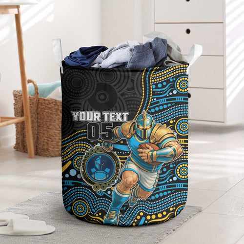 Custom Titans Laundry Basket Knight Mascot With Aboriginal Indigenous