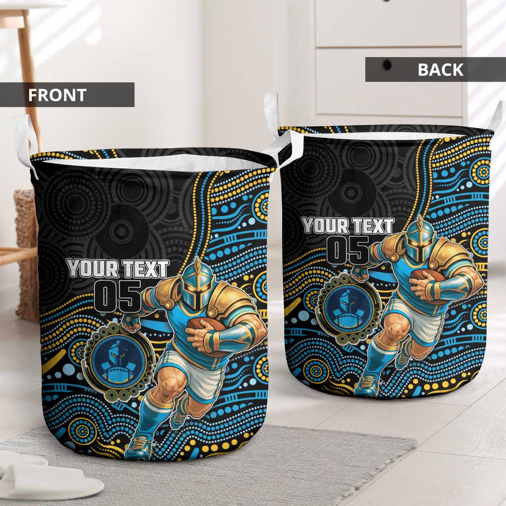 Custom Titans Laundry Basket Knight Mascot With Aboriginal Indigenous