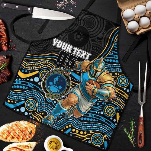Custom Titans Apron Knight Mascot With Aboriginal Indigenous