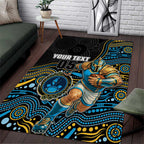 Custom Titans Area Rug Knight Mascot With Aboriginal Indigenous