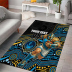 Custom Titans Area Rug Knight Mascot With Aboriginal Indigenous