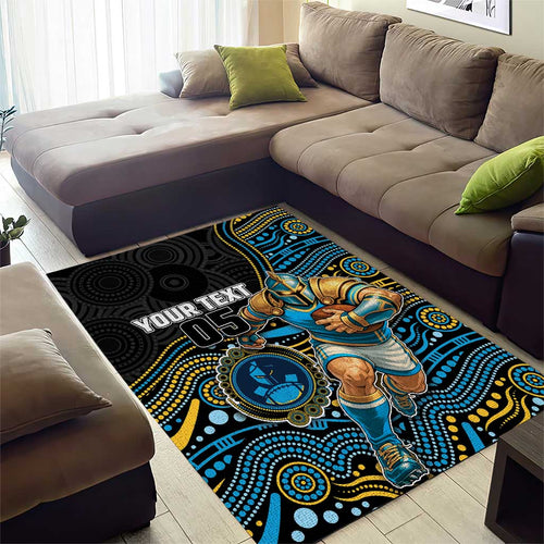 Custom Titans Area Rug Knight Mascot With Aboriginal Indigenous