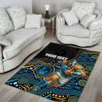 Custom Titans Area Rug Knight Mascot With Aboriginal Indigenous