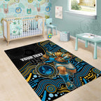 Custom Titans Area Rug Knight Mascot With Aboriginal Indigenous
