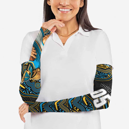 Custom Titans Arm Sleeves Knight Mascot With Aboriginal Indigenous