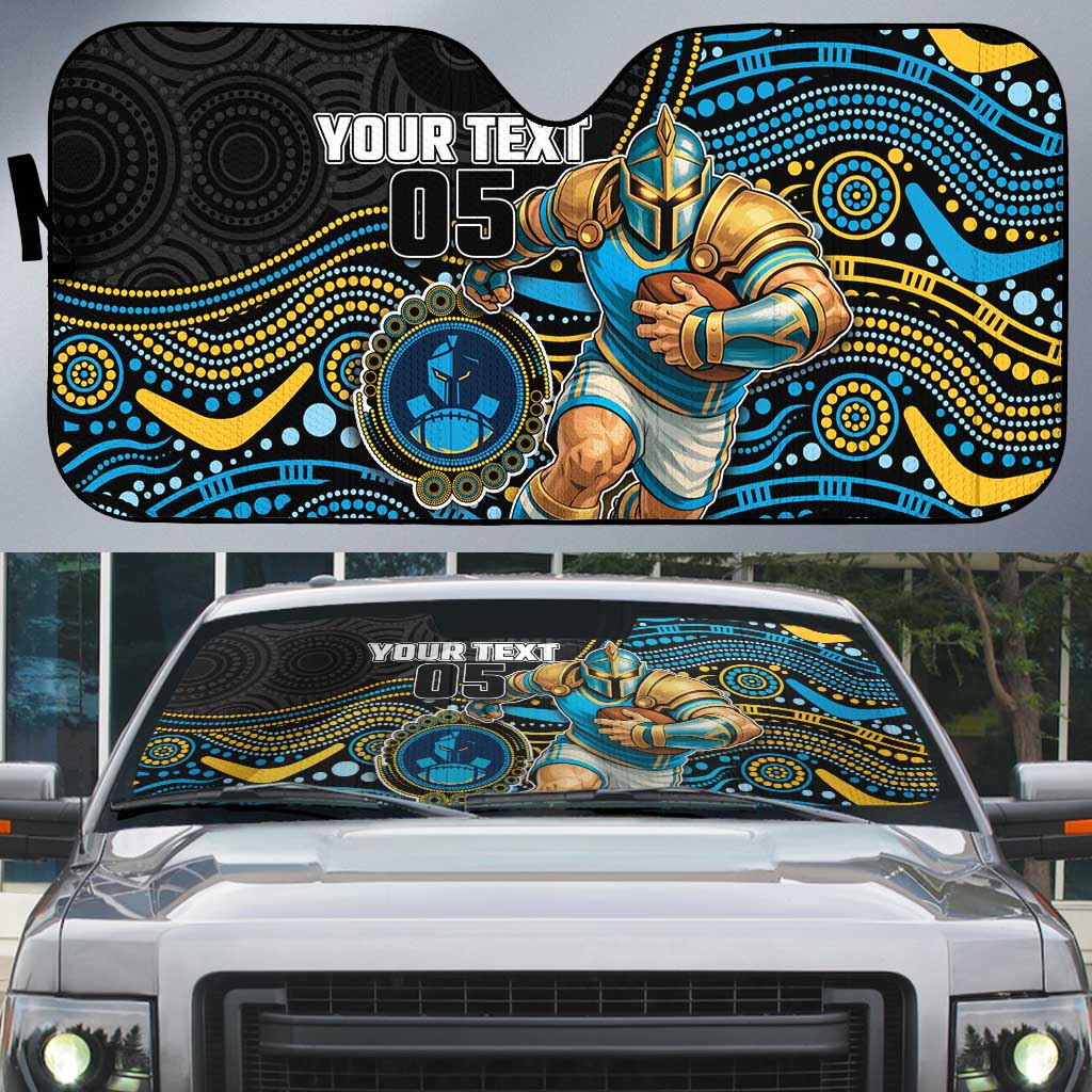 Custom Titans Auto Sun Shade Knight Mascot With Aboriginal Indigenous