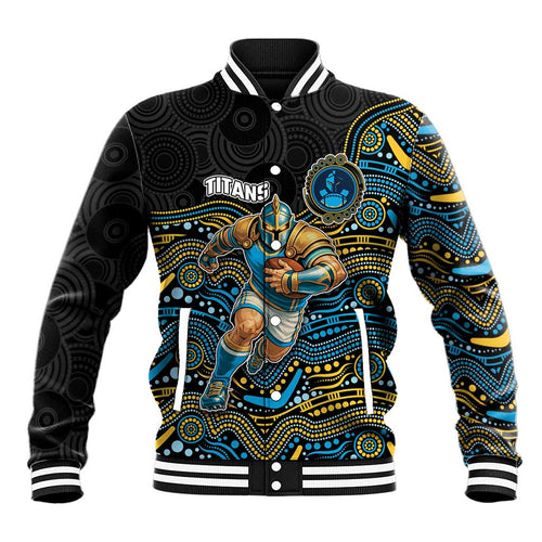 Custom Titans Baseball Jacket Knight Mascot With Aboriginal Indigenous