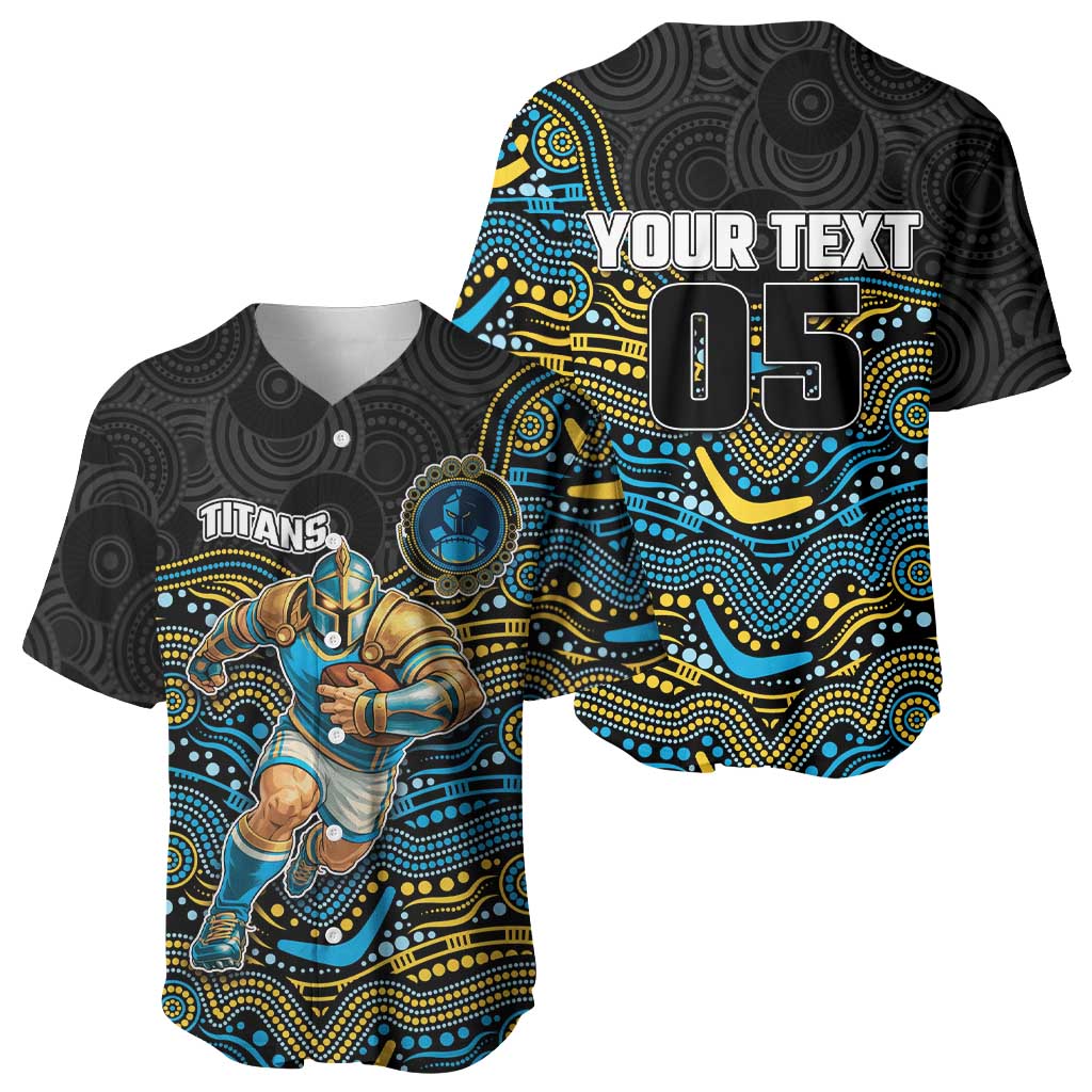 Custom Titans Baseball Jersey Knight Mascot With Aboriginal Indigenous