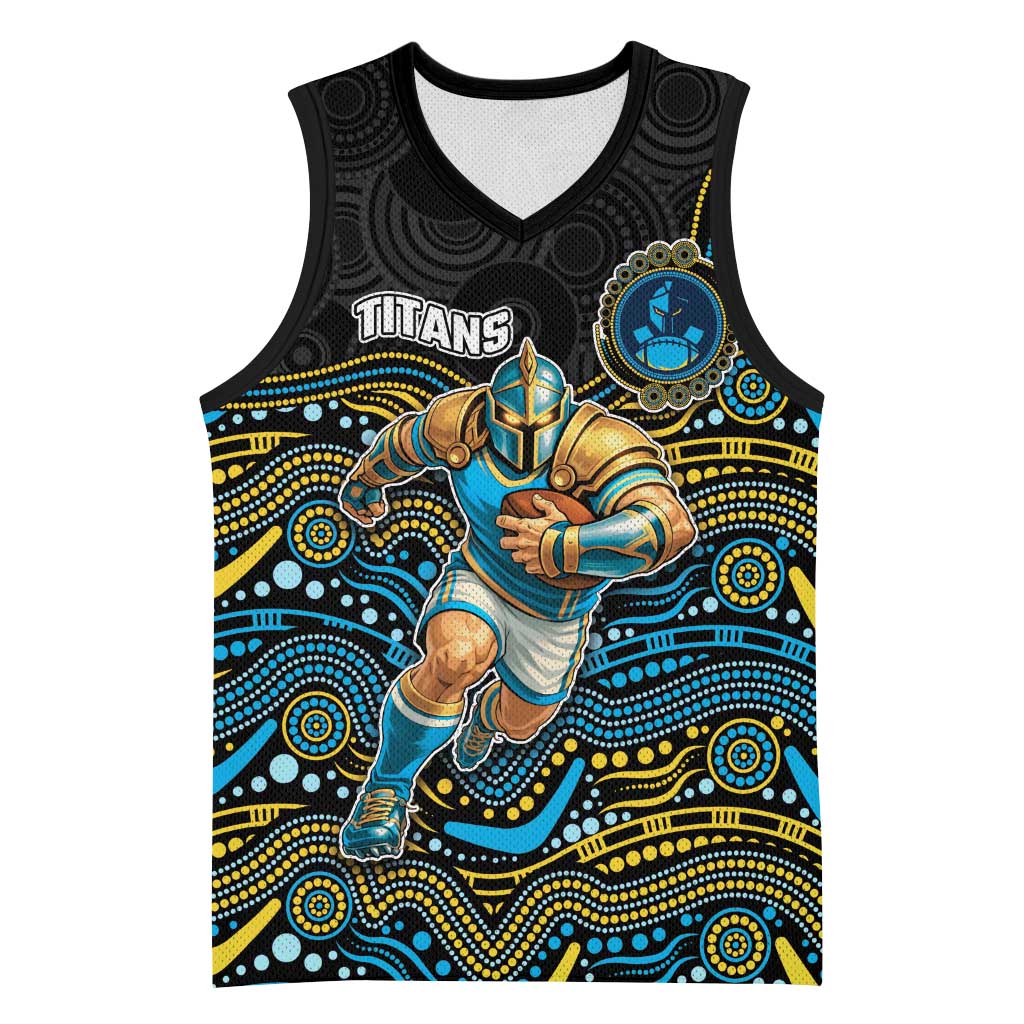 Custom Titans Basketball Jersey Knight Mascot With Aboriginal Indigenous