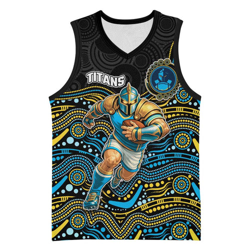 Custom Titans Basketball Jersey Knight Mascot With Aboriginal Indigenous
