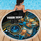 Custom Titans Beach Blanket Knight Mascot With Aboriginal Indigenous