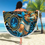 Custom Titans Beach Blanket Knight Mascot With Aboriginal Indigenous