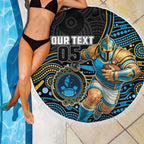 Custom Titans Beach Blanket Knight Mascot With Aboriginal Indigenous
