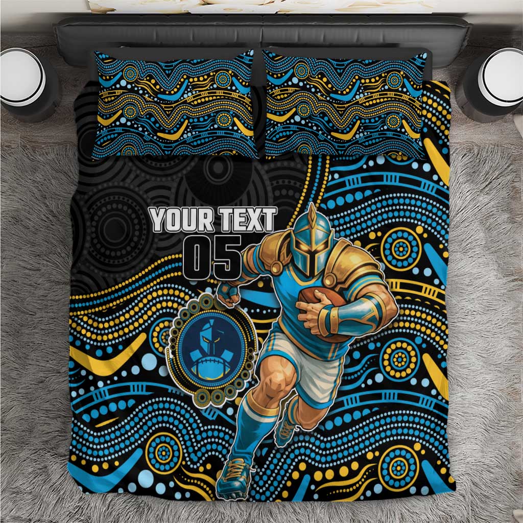 Custom Titans Bedding Set Knight Mascot With Aboriginal Indigenous