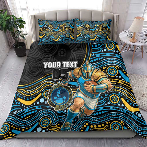 Custom Titans Bedding Set Knight Mascot With Aboriginal Indigenous