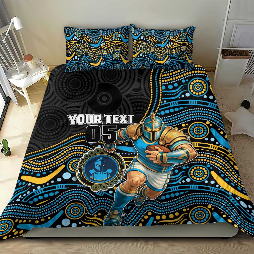 Custom Titans Bedding Set Knight Mascot With Aboriginal Indigenous