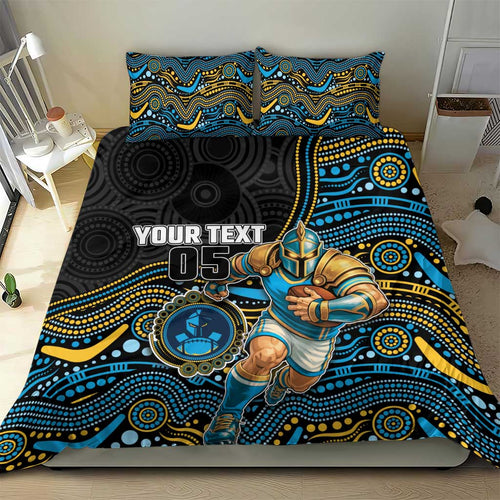 Custom Titans Bedding Set Knight Mascot With Aboriginal Indigenous