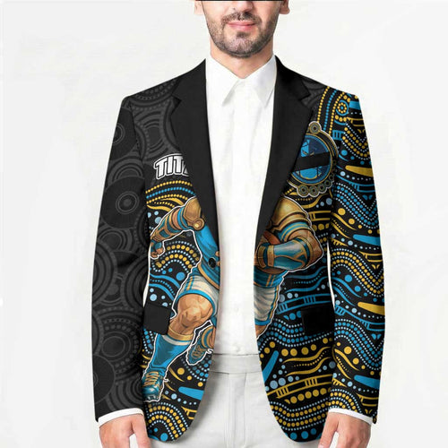Custom Titans Blazer Knight Mascot With Aboriginal Indigenous