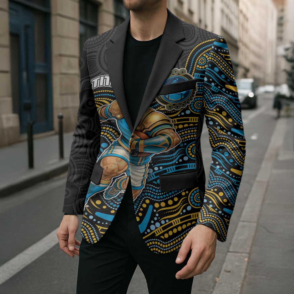 Custom Titans Blazer Knight Mascot With Aboriginal Indigenous