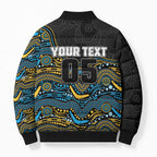 Custom Titans Bomber Puffer Jacket Knight Mascot With Aboriginal Indigenous