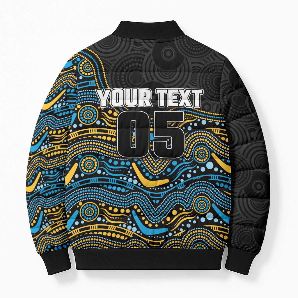 Custom Titans Bomber Puffer Jacket Knight Mascot With Aboriginal Indigenous