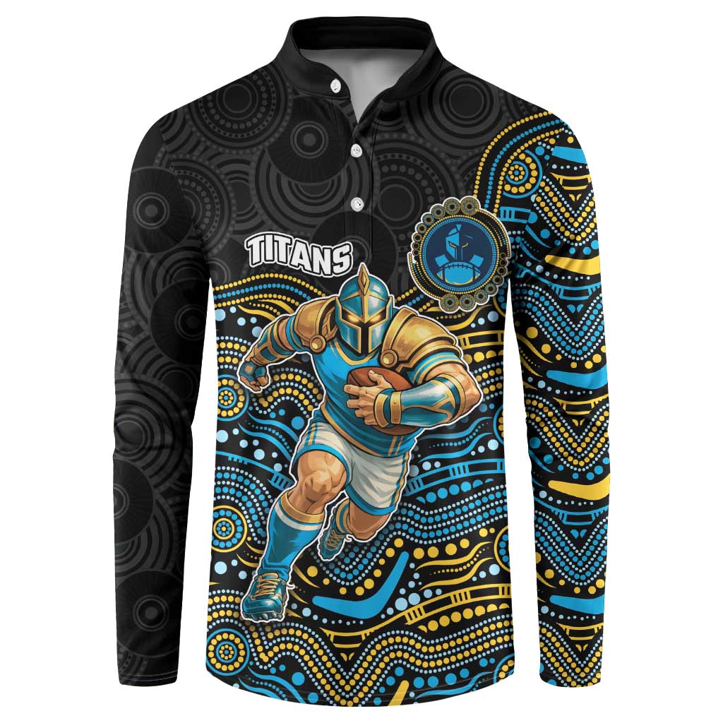Custom Titans Button Sweatshirt Knight Mascot With Aboriginal Indigenous