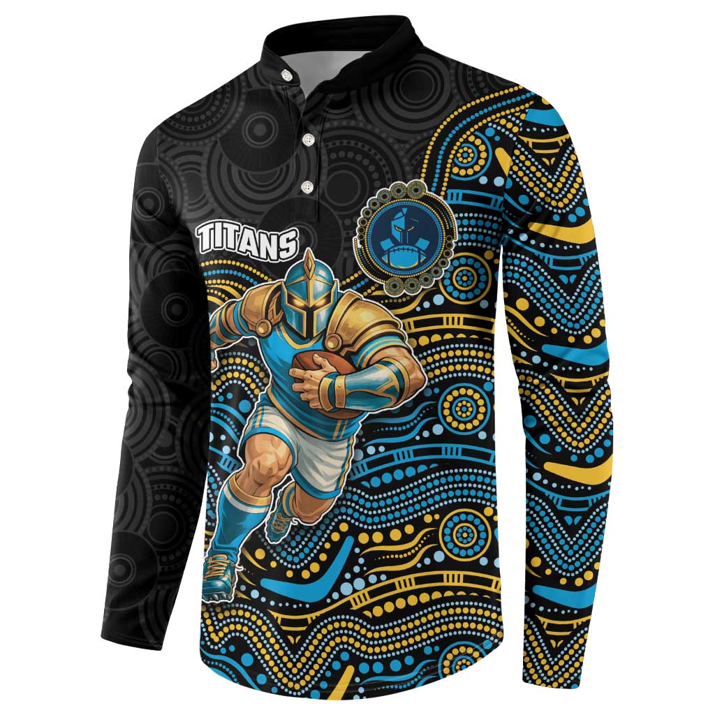 Custom Titans Button Sweatshirt Knight Mascot With Aboriginal Indigenous