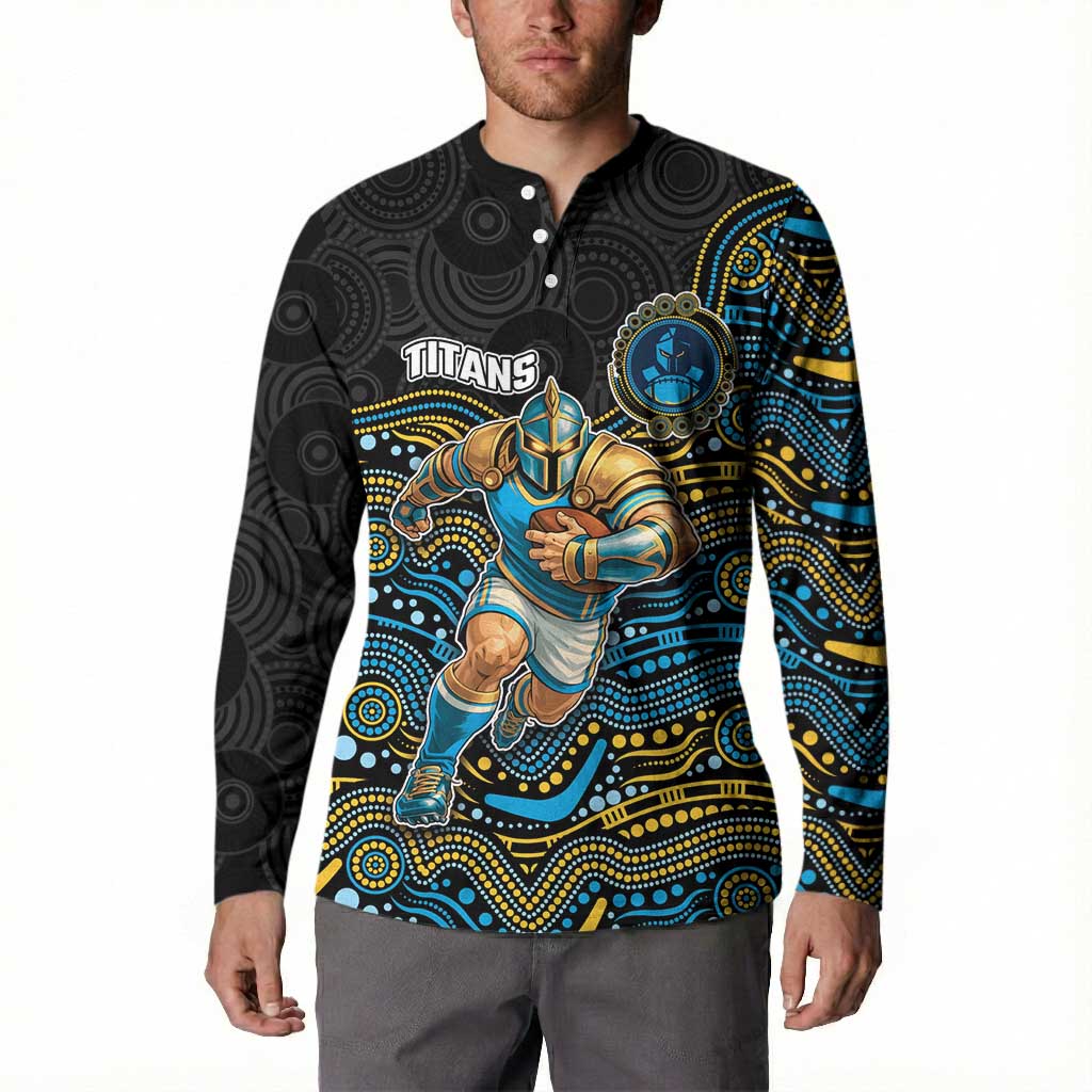 Custom Titans Button Sweatshirt Knight Mascot With Aboriginal Indigenous