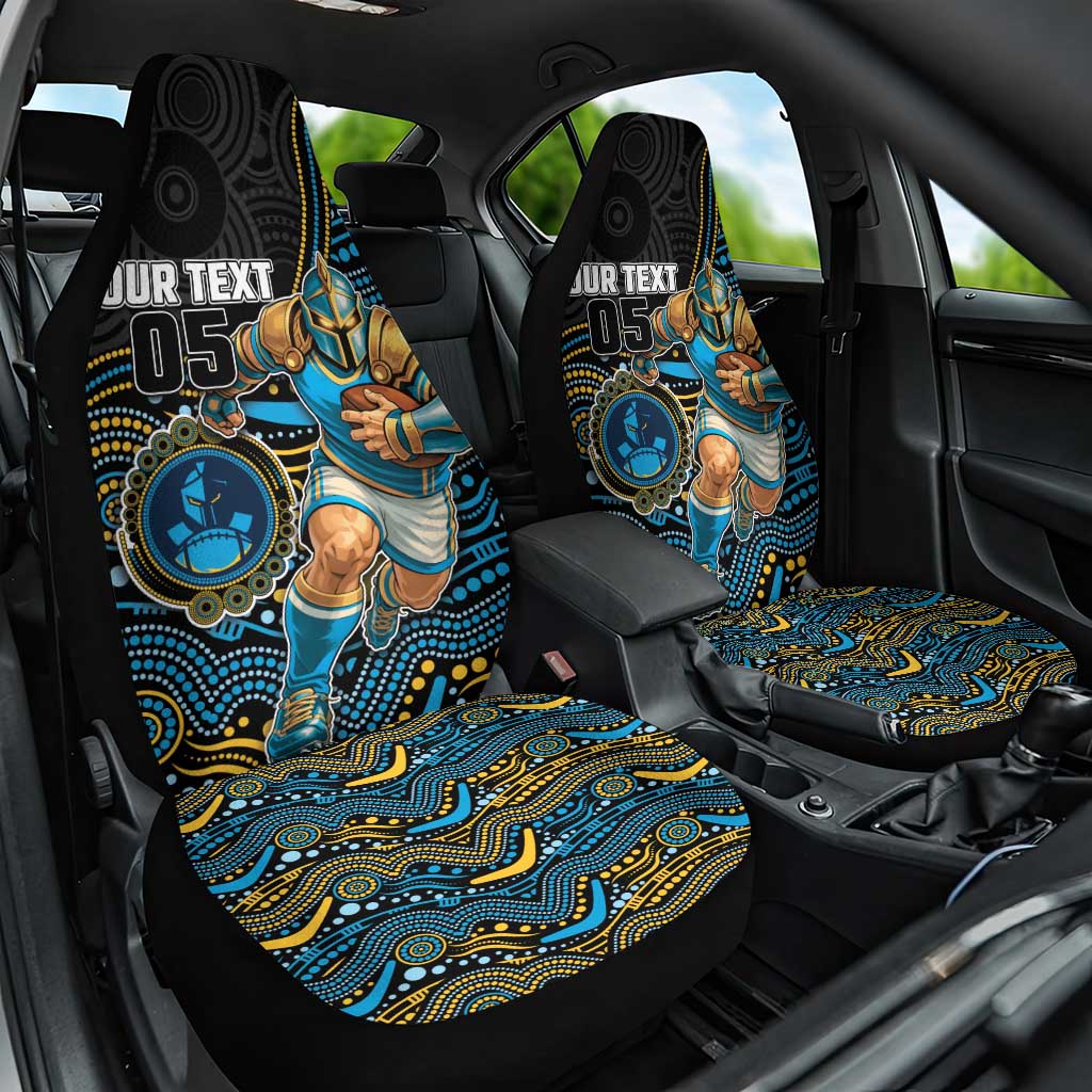Custom Titans Car Seat Cover Knight Mascot With Aboriginal Indigenous