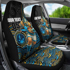 Custom Titans Car Seat Cover Knight Mascot With Aboriginal Indigenous