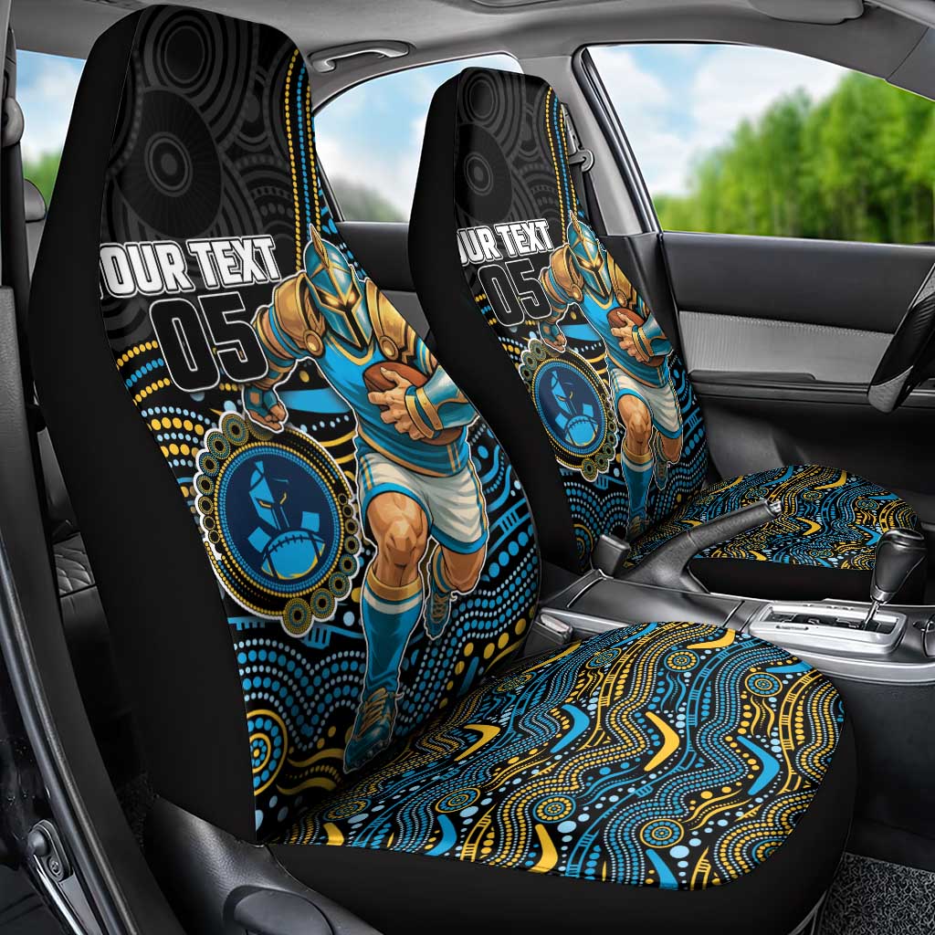 Custom Titans Car Seat Cover Knight Mascot With Aboriginal Indigenous