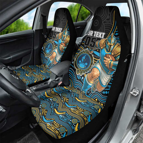 Custom Titans Car Seat Cover Knight Mascot With Aboriginal Indigenous