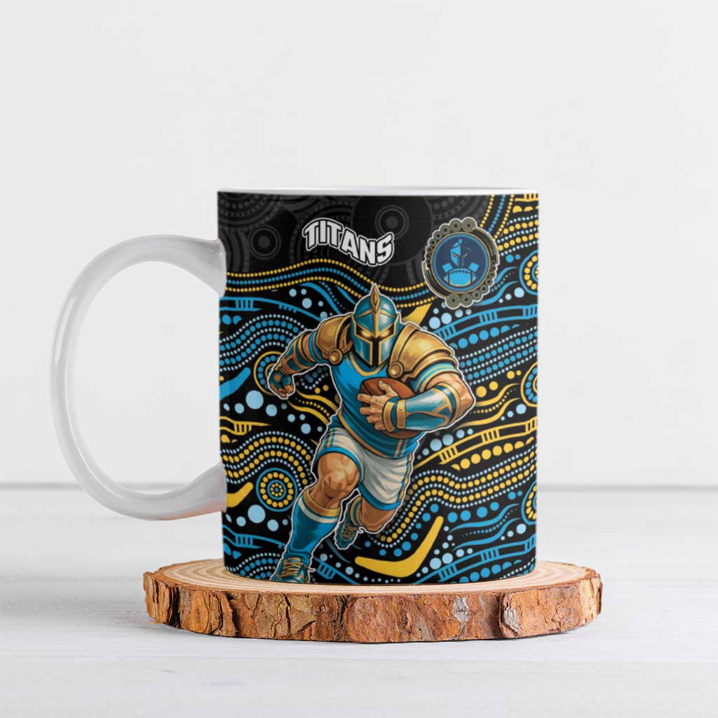 Custom Titans Ceramic Mug Knight Mascot With Aboriginal Indigenous