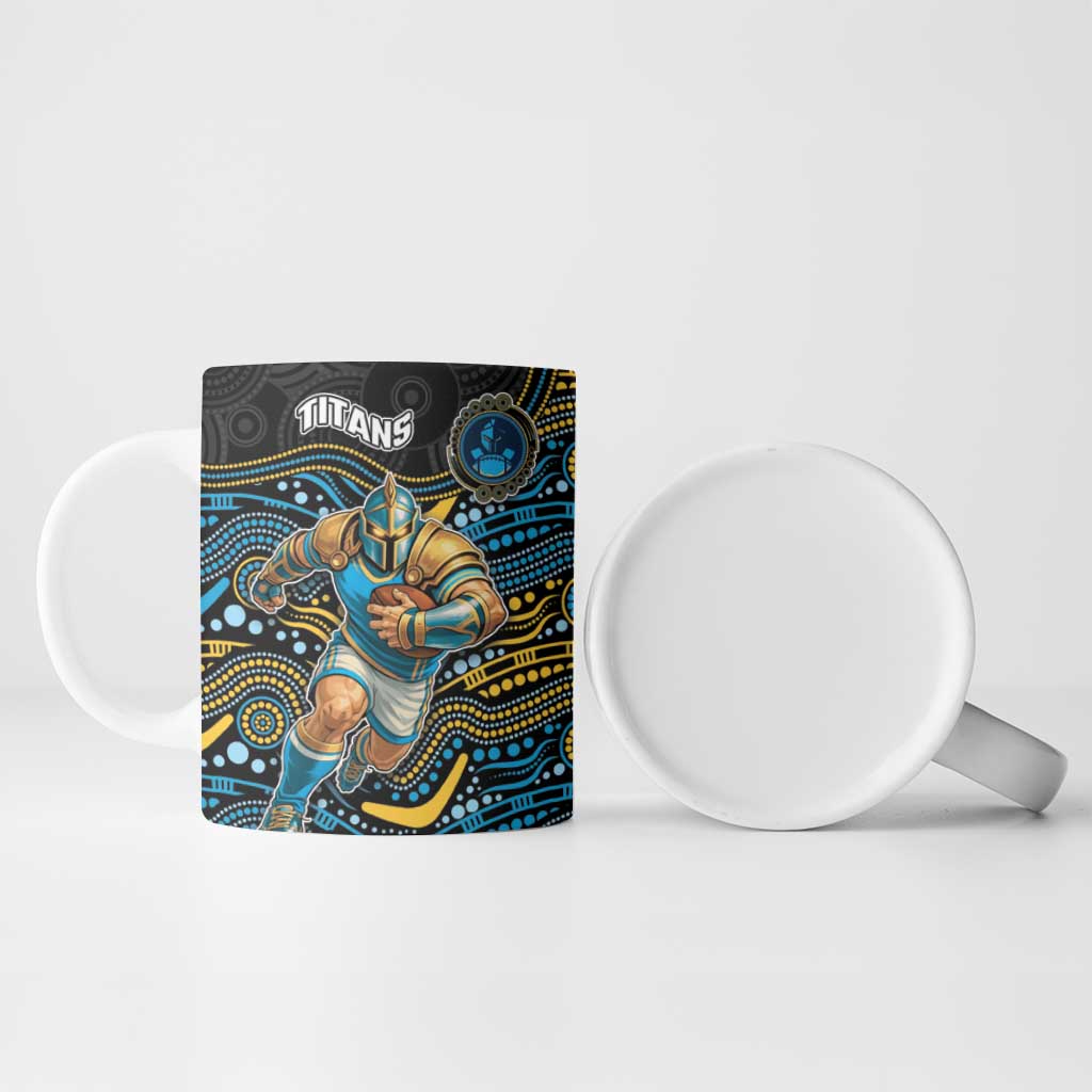Custom Titans Ceramic Mug Knight Mascot With Aboriginal Indigenous