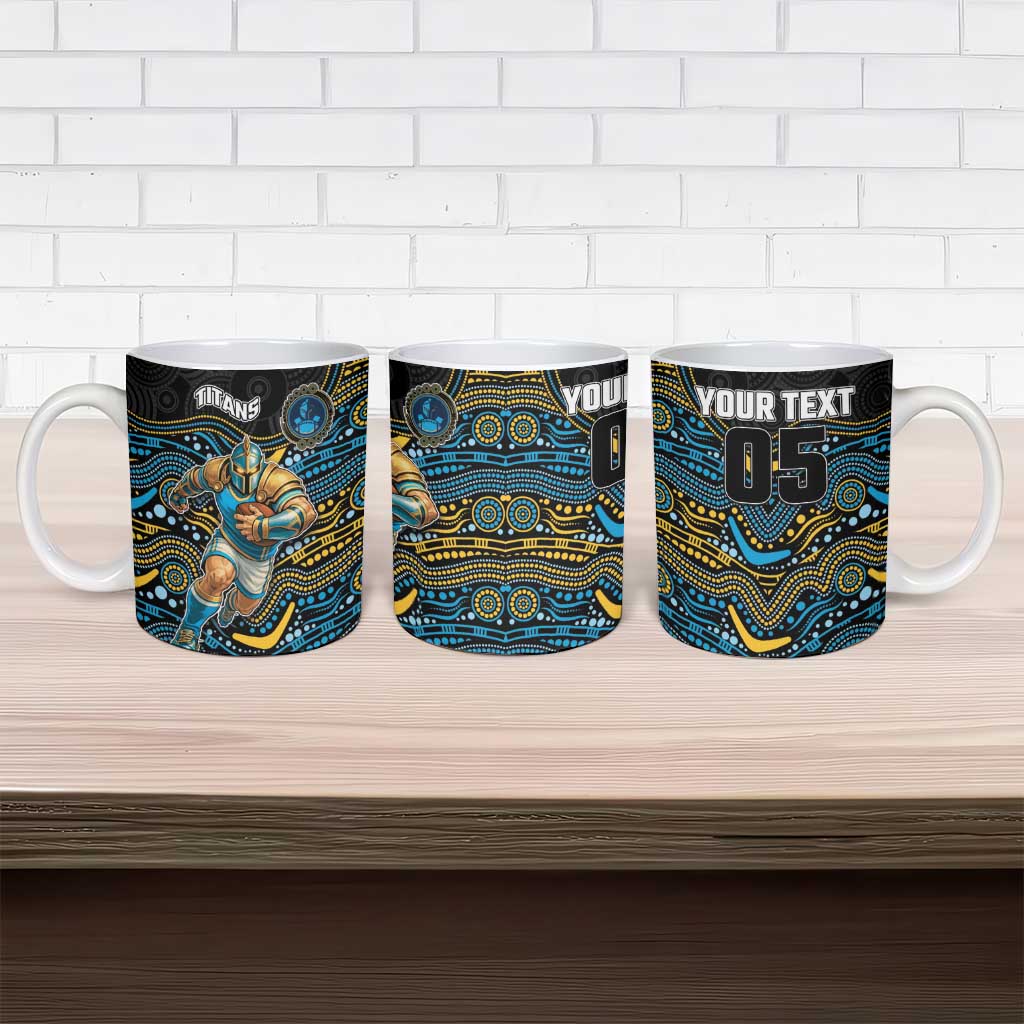 Custom Titans Ceramic Mug Knight Mascot With Aboriginal Indigenous
