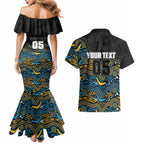 Custom Titans Couples Matching Mermaid Dress and Hawaiian Shirt Knight Mascot With Aboriginal Indigenous