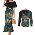 Custom Titans Couples Matching Mermaid Dress and Long Sleeve Button Shirt Knight Mascot With Aboriginal Indigenous