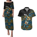 Custom Titans Couples Matching Puletasi and Hawaiian Shirt Knight Mascot With Aboriginal Indigenous