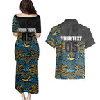 Custom Titans Couples Matching Puletasi and Hawaiian Shirt Knight Mascot With Aboriginal Indigenous