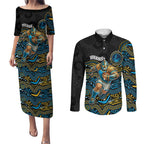Custom Titans Couples Matching Puletasi and Long Sleeve Button Shirt Knight Mascot With Aboriginal Indigenous