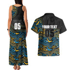 Custom Titans Couples Matching Tank Maxi Dress and Hawaiian Shirt Knight Mascot With Aboriginal Indigenous