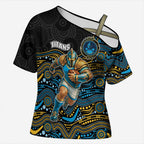 Custom Titans Cross Shoulder Shirt Knight Mascot With Aboriginal Indigenous