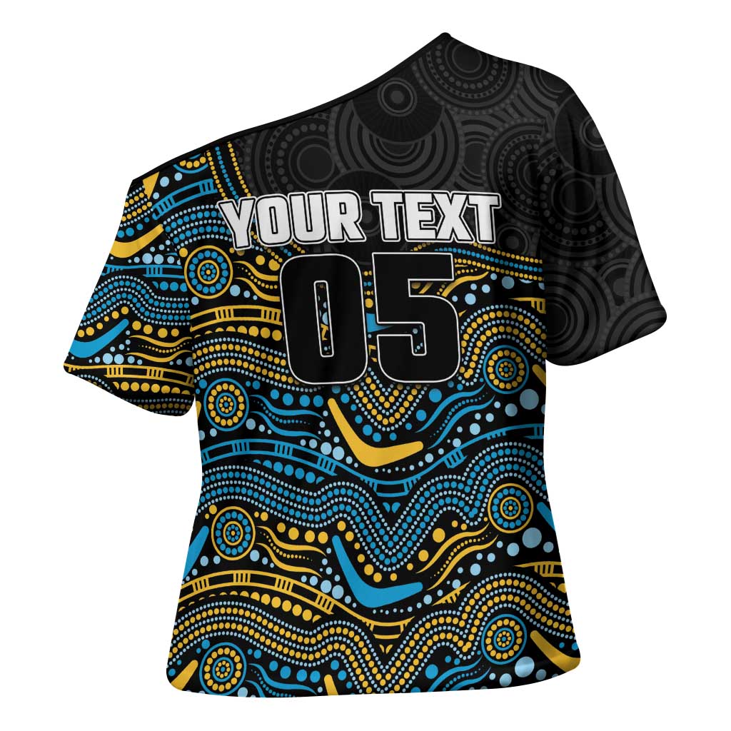 Custom Titans Cross Shoulder Shirt Knight Mascot With Aboriginal Indigenous