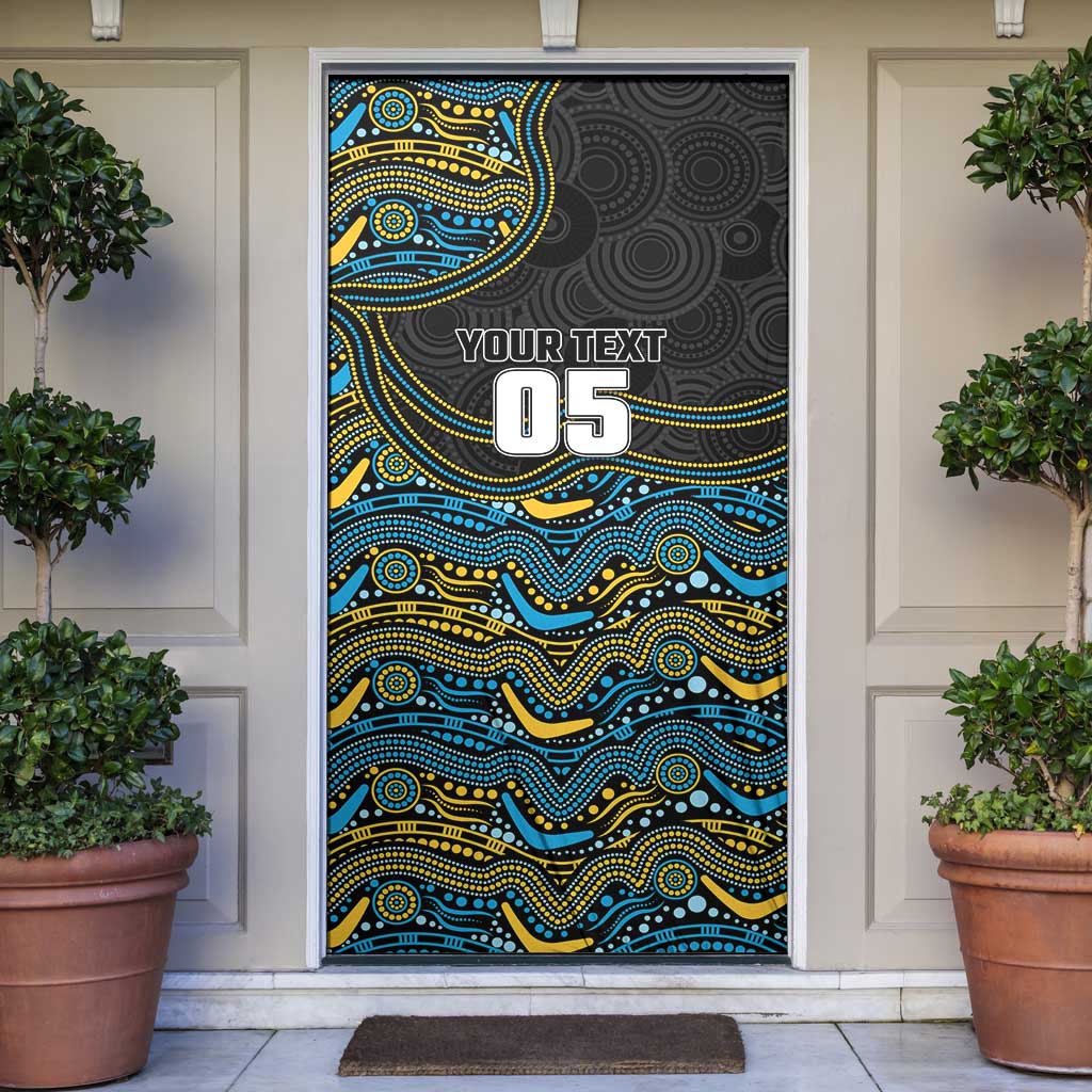 Custom Titans Door Cover Knight Mascot With Aboriginal Indigenous