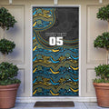Custom Titans Door Cover Knight Mascot With Aboriginal Indigenous