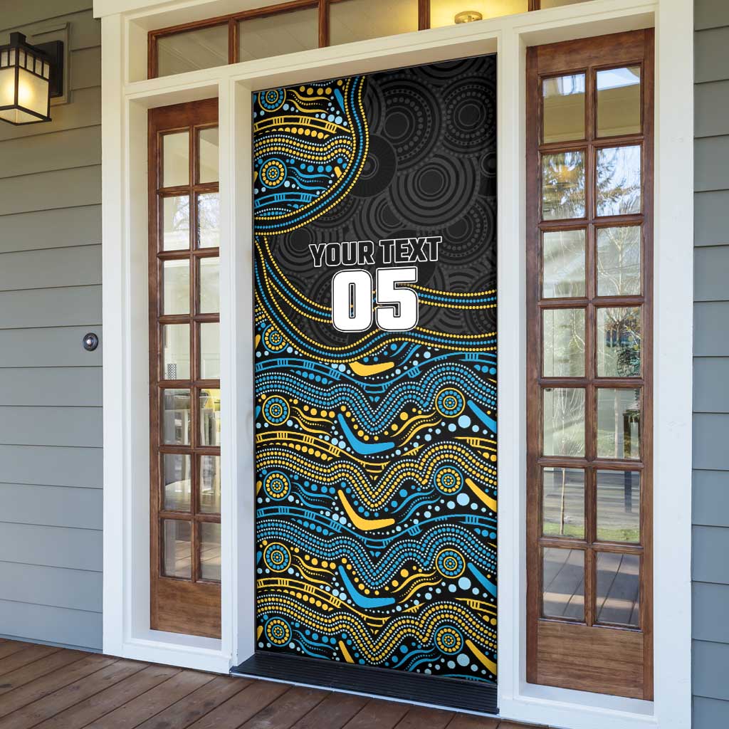 Custom Titans Door Cover Knight Mascot With Aboriginal Indigenous